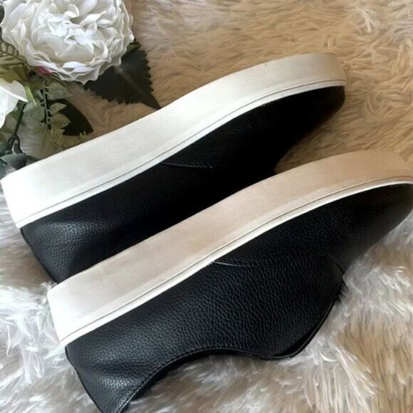 Catherine Malandrino Fur Tongue Black Platform Sneakers - Picture 8 of 12